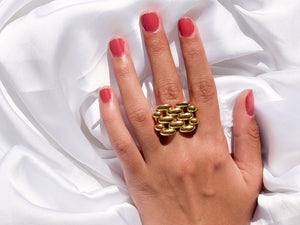 Anel CHAIN XL dourado