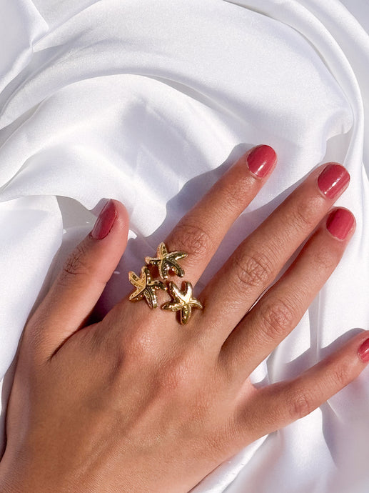 Anel STAR FISHES dourado