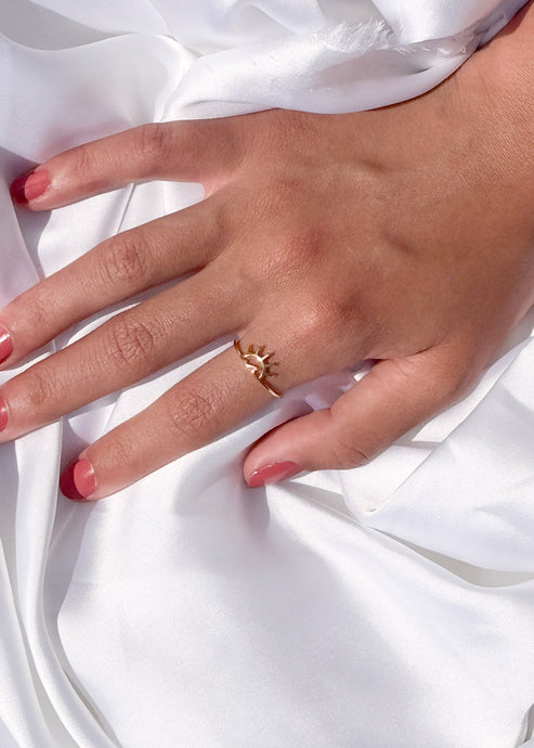 Anel SUN WAVE dourado