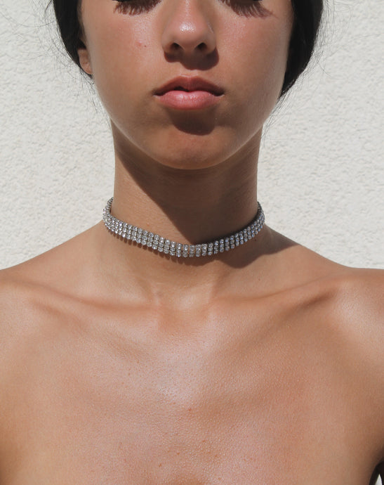Colar CHOCKER gargantilha prateada