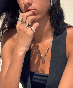 Anel FLOR prateado