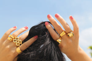 Anel SQUARE dourado