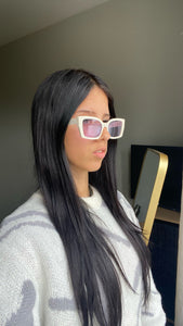 Óculos LS1904 Branco lente lilás