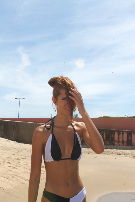 AZURARA top biquini  - Preto & Branco