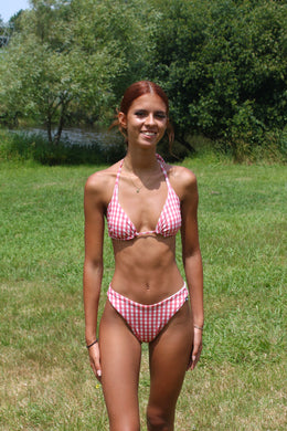 BALEAL top - Vichy vermelho| Branco