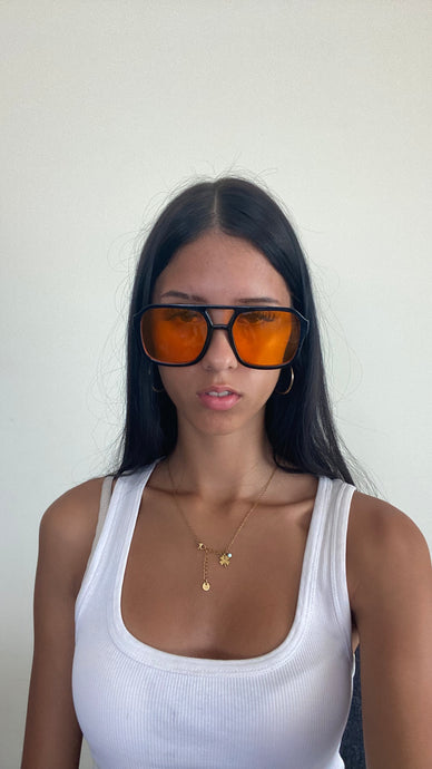 Óculos YH 333  Preto lente laranja