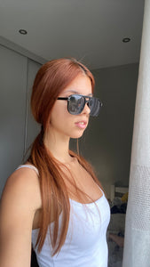 Óculos Aviator quadrado - preto