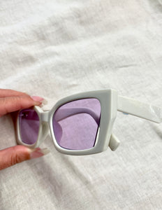 Óculos LS1904 Branco lente lilás