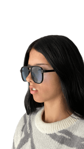 Óculos Aviator quadrado - azul